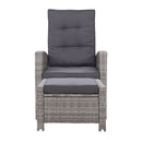 2 PC Adjustable Recliner Sun lounge - Grey