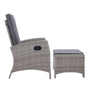 2 PC Adjustable Recliner Sun lounge - Grey