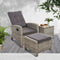 3 PC Adjustable Recliner Sunlounge - Grey