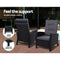 5 PC Adjustable Recliner Sun Lounge - Black