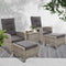 5 PC Adjustable Recliner Sun Lounge - Grey