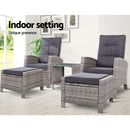 5 PC Adjustable Recliner Sun Lounge - Grey