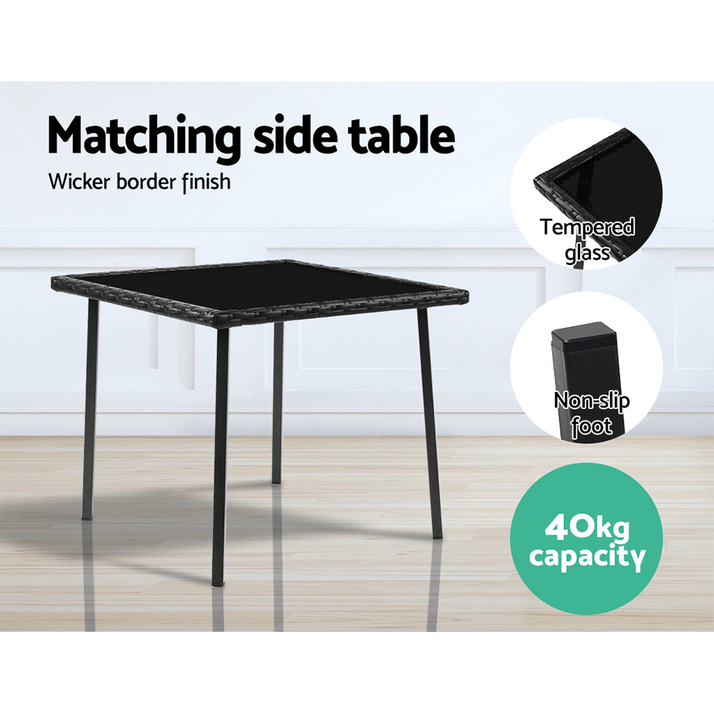 Nova Wicker Rocking Set – Black – 3 Piece