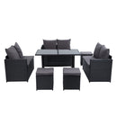 Outdoor Dining Set Sofa Lounge - Black