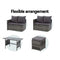 Outdoor Dining Set Sofa Lounge - Grey