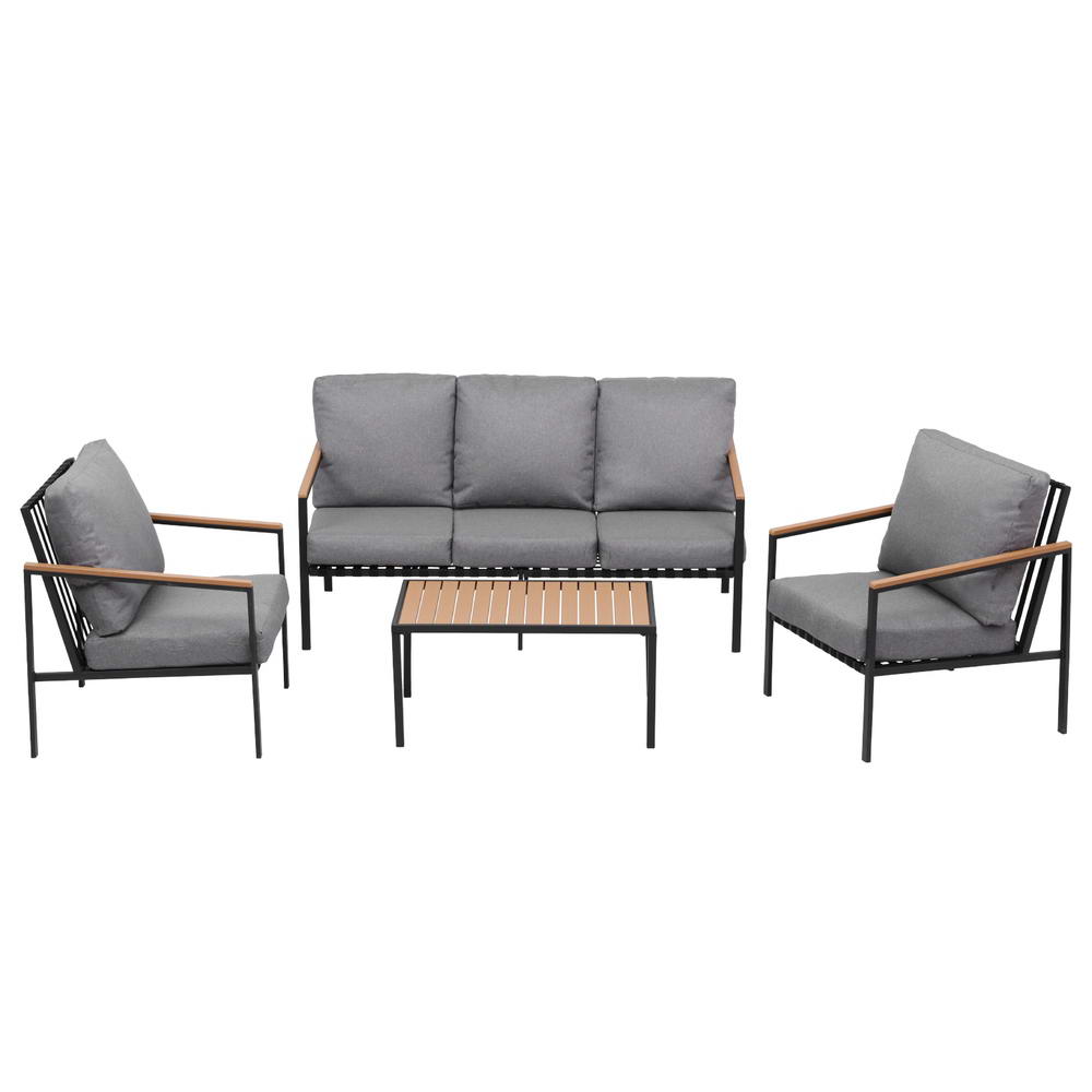 Cordova Outdoor Sofa Set – Black – 4 Piece