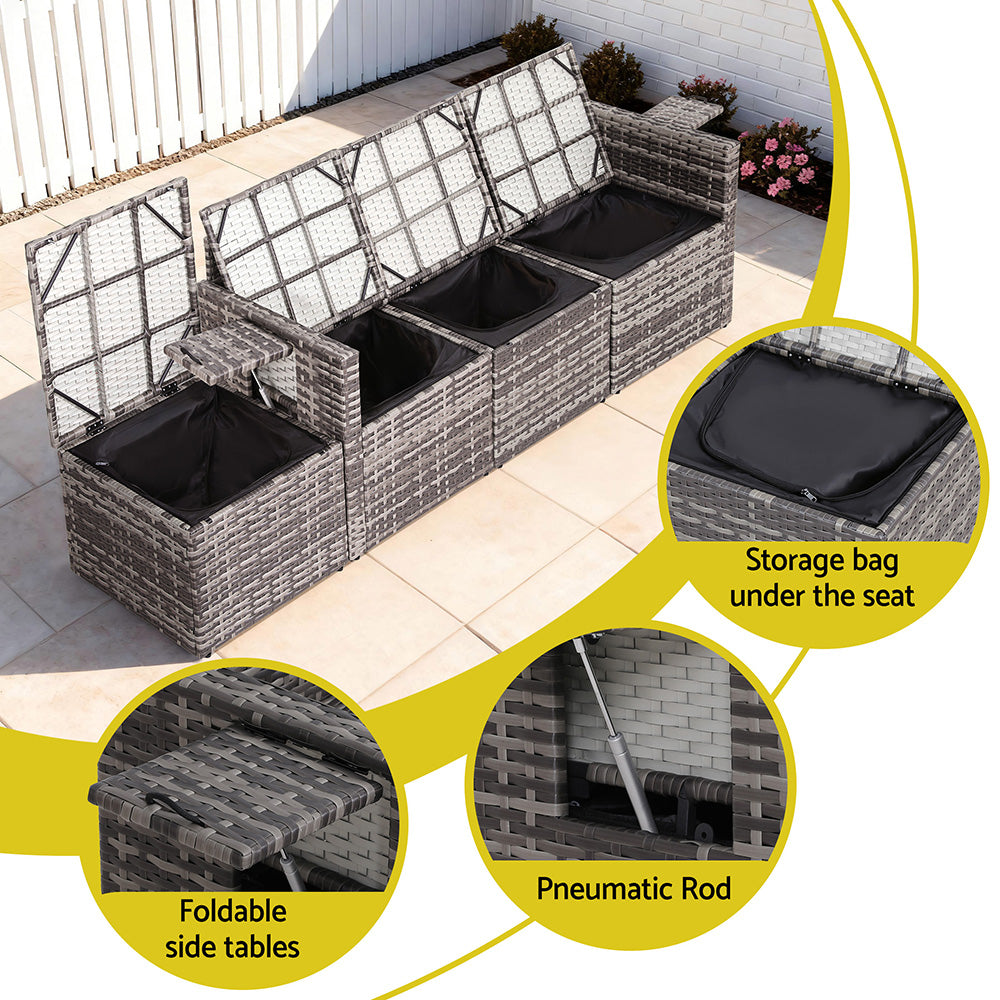 Haven Outdoor Sofa Set – Grey – 5 Piece