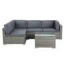 5-Piece Outdoor Sofa Set – Wicker Lounge, Grey