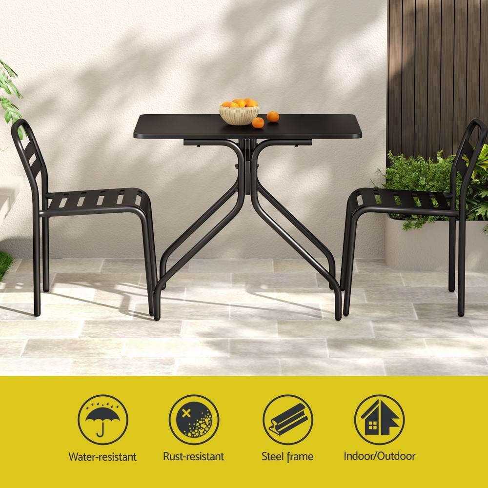 Nova Steel Bistro Set – Black – 3 Piece
