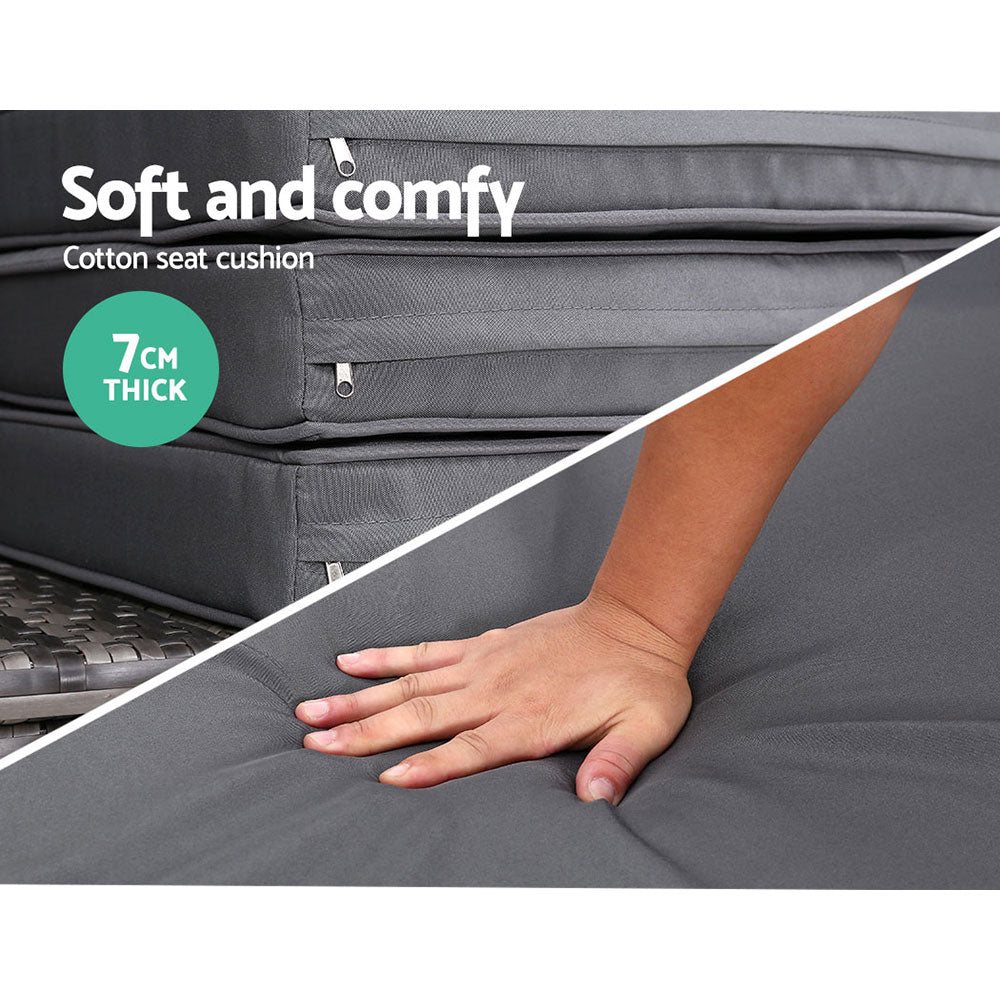 Alderon Outdoor Day Bed with Canopy – Grey – 180 cm