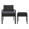 3 PC Wicker Outdoor Lounge Setting - Black