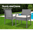 3 PC  Wicker Outdoor Lounge Setting - Grey