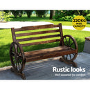 Outdoor Wooden 2 Seat Wagon Chair - Brown