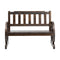Wooden 2-Seater Garden Bench – Wagon Wheel Style, Brown