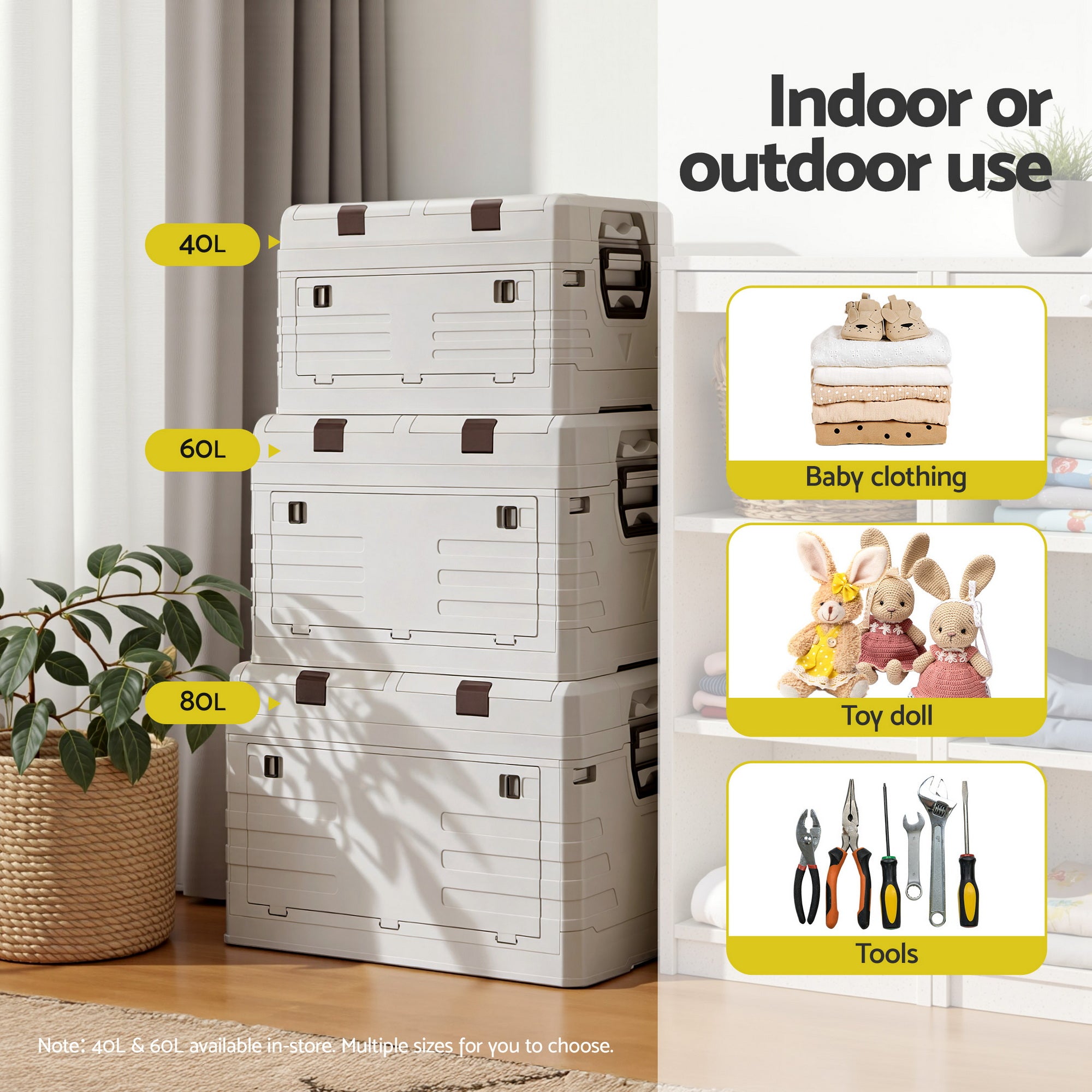Haven Outdoor Storage Box – Beige – 80L