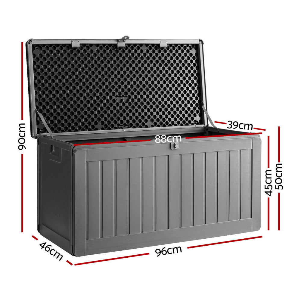 Denton Outdoor Storage Box – Grey & Black – 190L