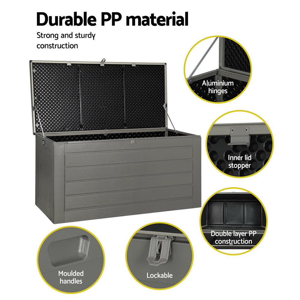 Ashton Outdoor Storage Box – Grey & Black – 680L