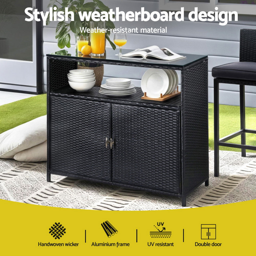 Marston Outdoor Storage Cabinet – Black – Large