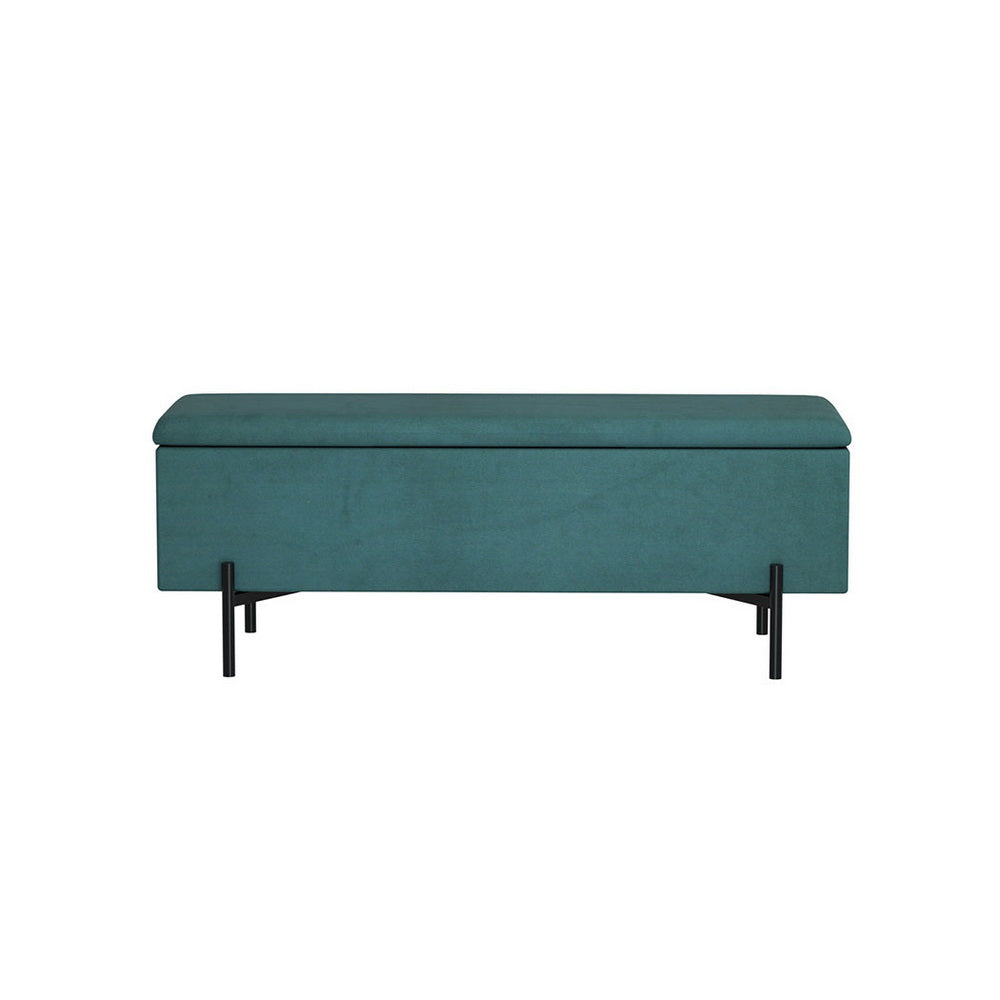Meridia Velvet Storage Ottoman – Green – 140 cm
