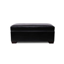 Blanket Storage Ottoman – Leather, 80cm Black