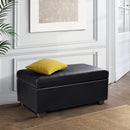 Blanket Storage Ottoman – Leather, 80cm Black