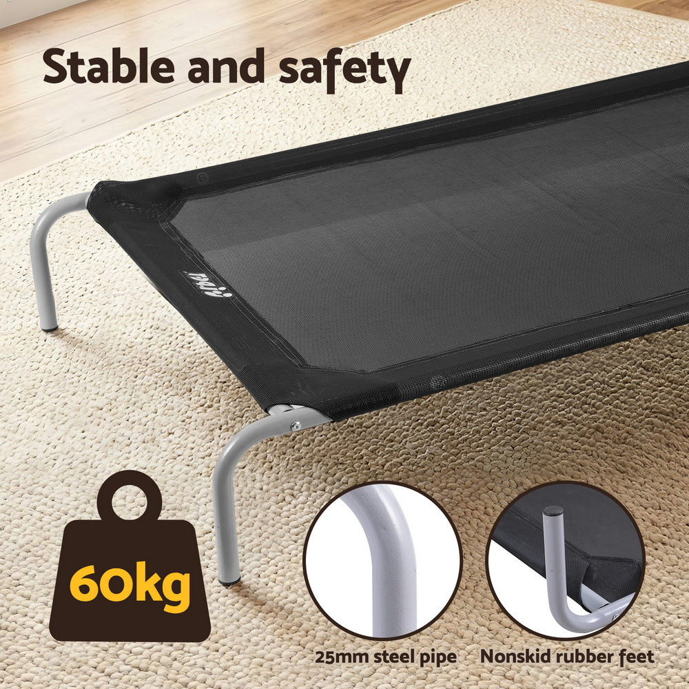 Titan Elevated Dog Bed – Black – 137 cm