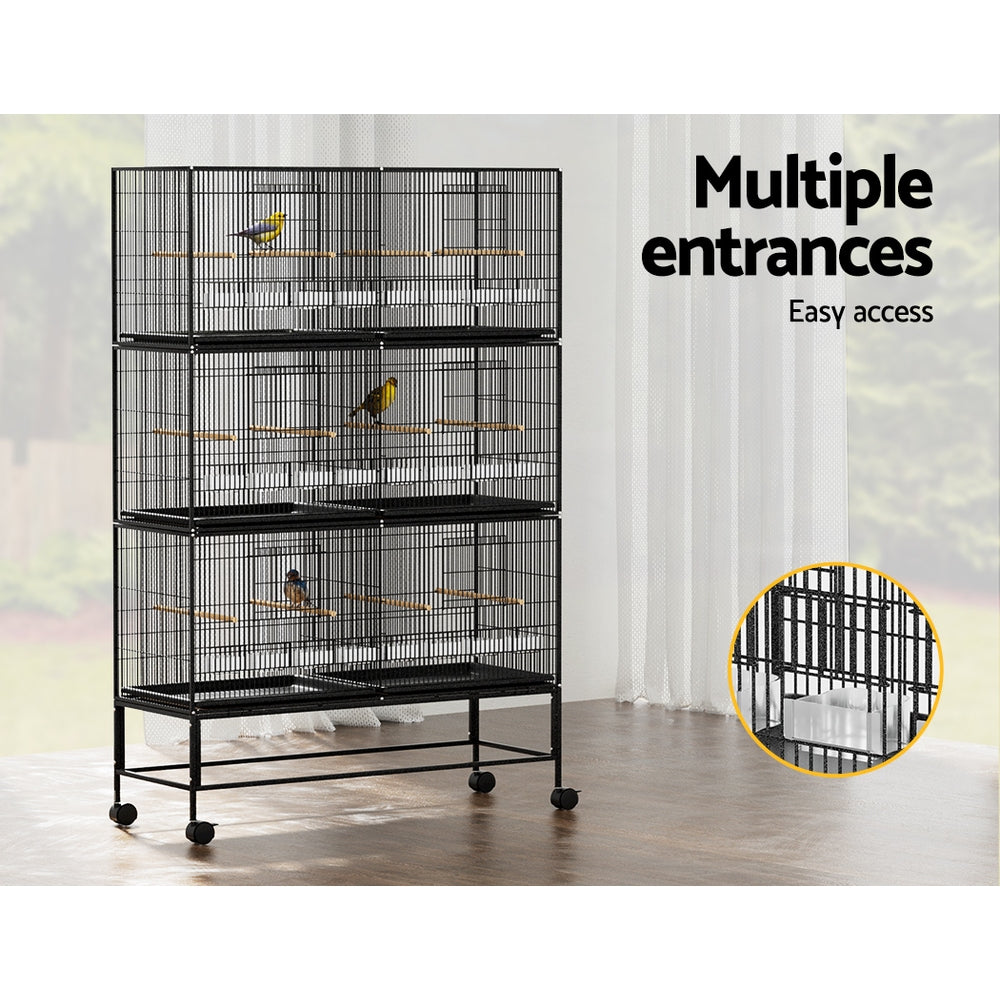 Colony Six-Cage Aviary – Black – 175 cm