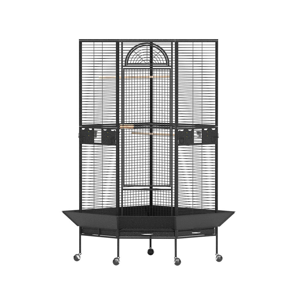 Meridian Corner Bird Cage – Black – 161 cm