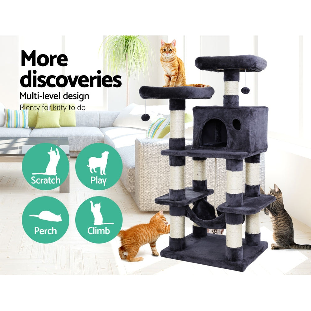 Cosmo Cat Tree Tower – Grey – 145 cm