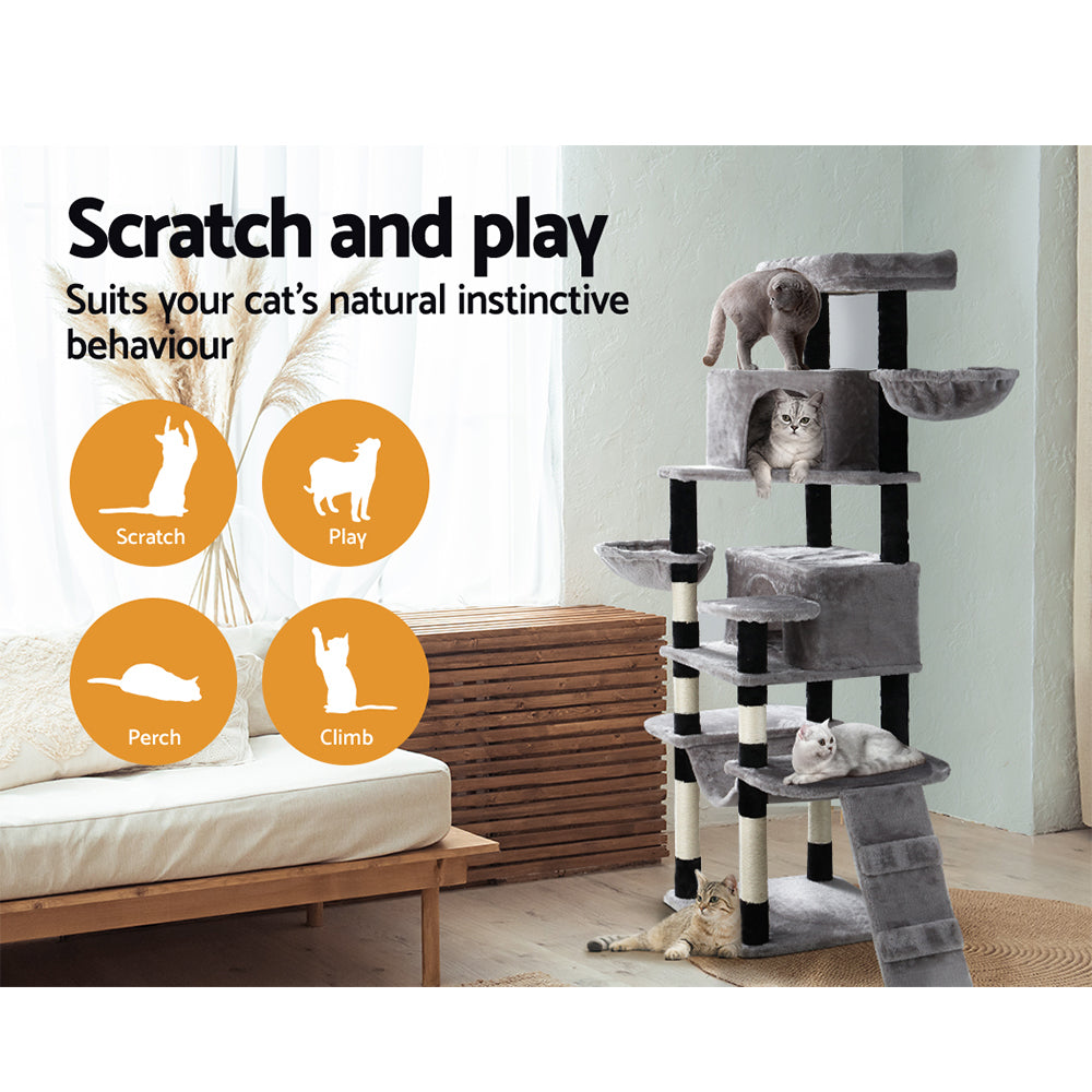 Fela Cat Tree Tower – Light Grey – 161 cm