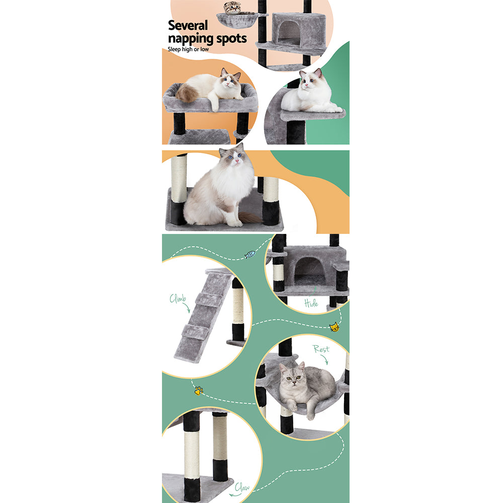 Fela Cat Tree Tower – Light Grey – 161 cm