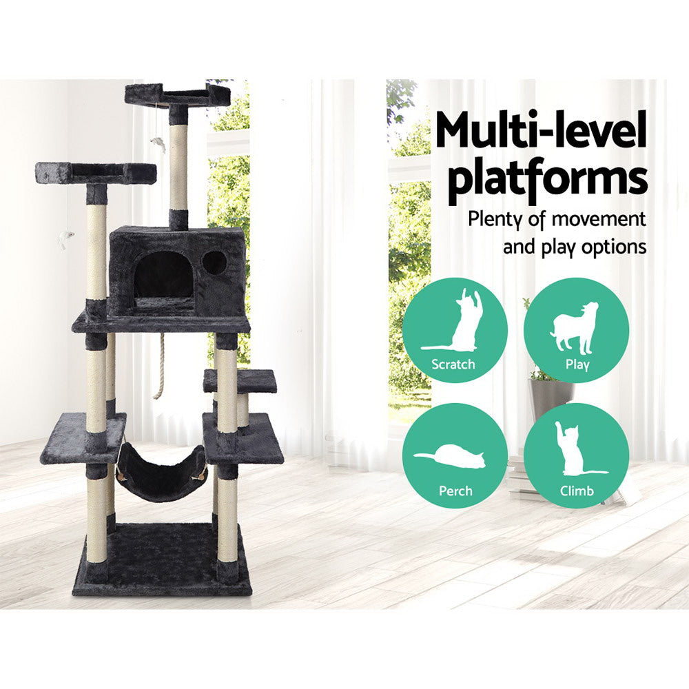 Casey Cat Tree Tower – Grey – 184cm