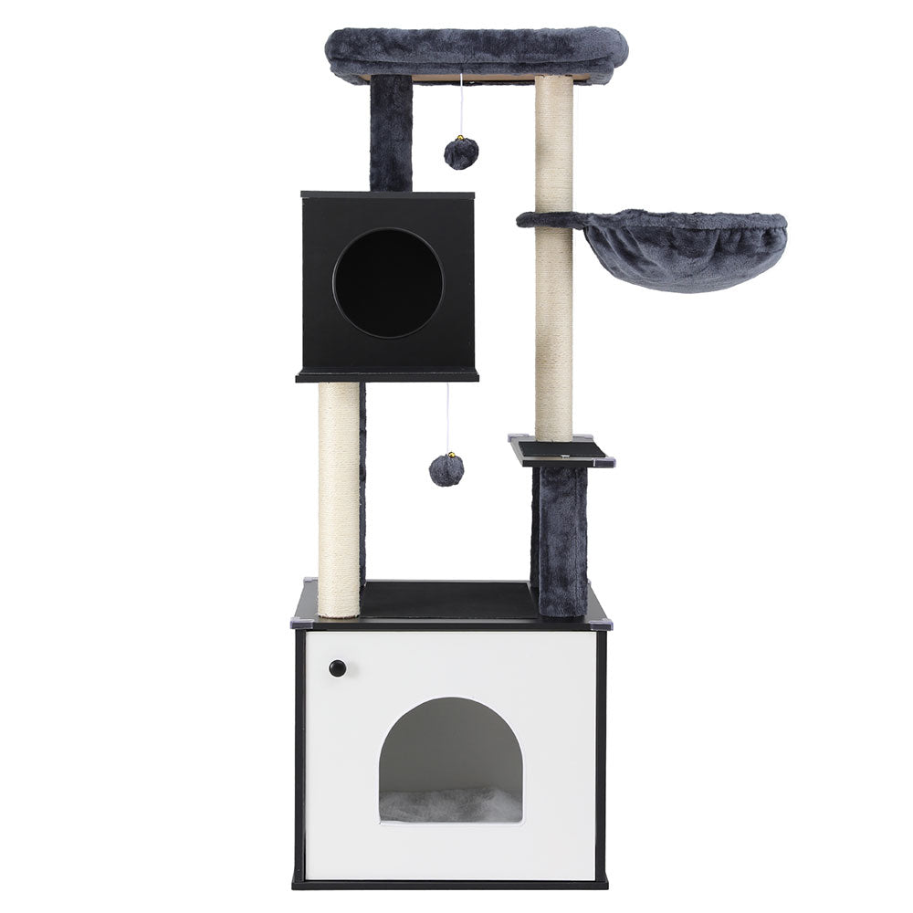 Onyx Cat Scratching Tree – Black – 144 cm