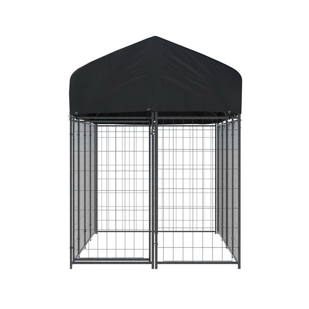 Ashford Metal Dog Kennel with Cover – Silver – Extra Large