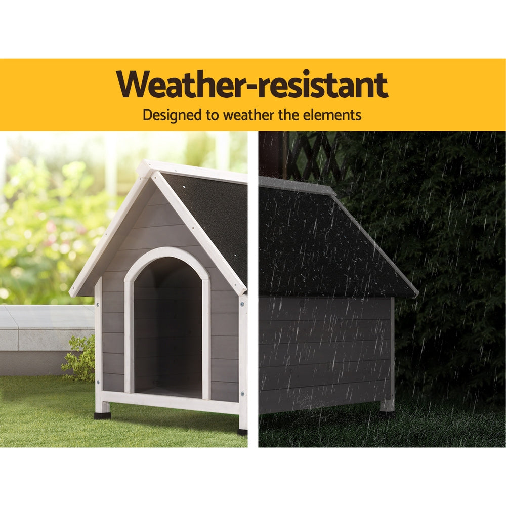 Hadston Wooden Dog Kennel – Grey – Large