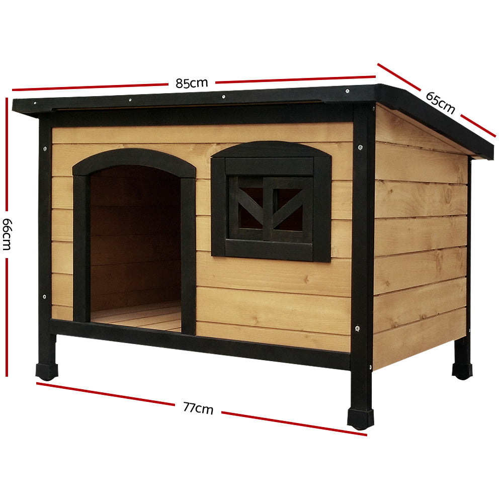 Kairo Wooden Dog Kennel – Black & Brown – Medium