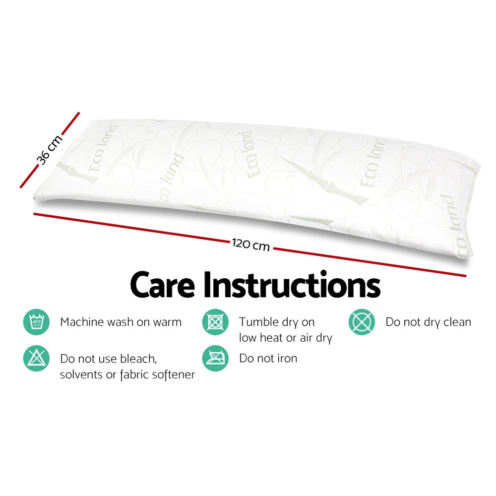 Bamboo Body Support Pillow – White – Full Length