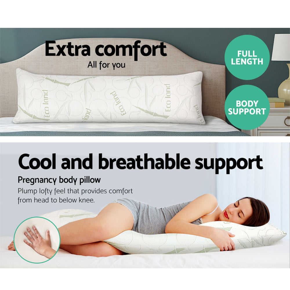 Bamboo Body Support Pillow – White – Full Length