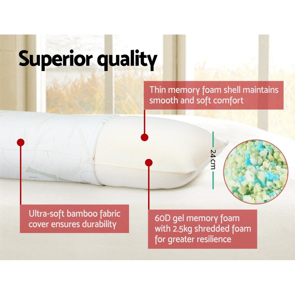 Bamboo Body Support Pillow – White – Full Length