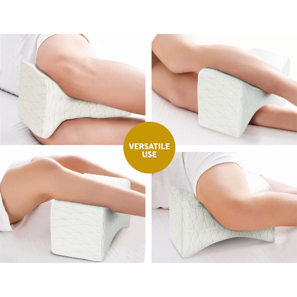 Ortho Memory Foam Knee Pillow – White – Standard