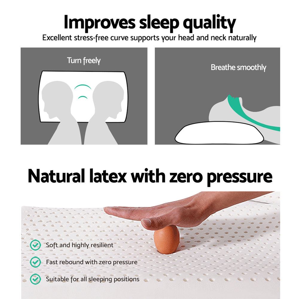 Natura Natural Latex Pillows – White – Set of 2