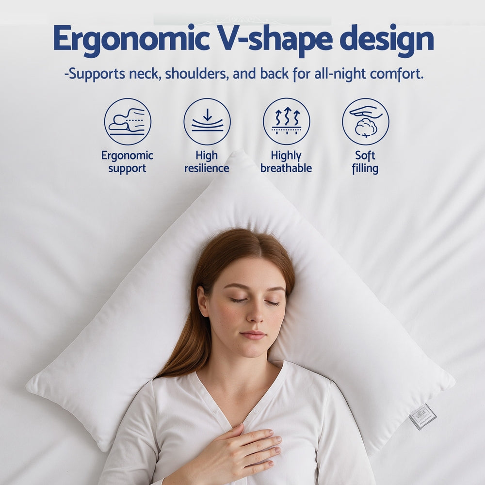 Nurtura V-Shape Body Pillow – White – Standard