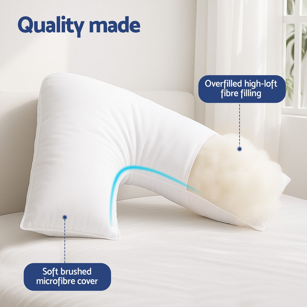 Nurtura V-Shape Body Pillow – White – Standard