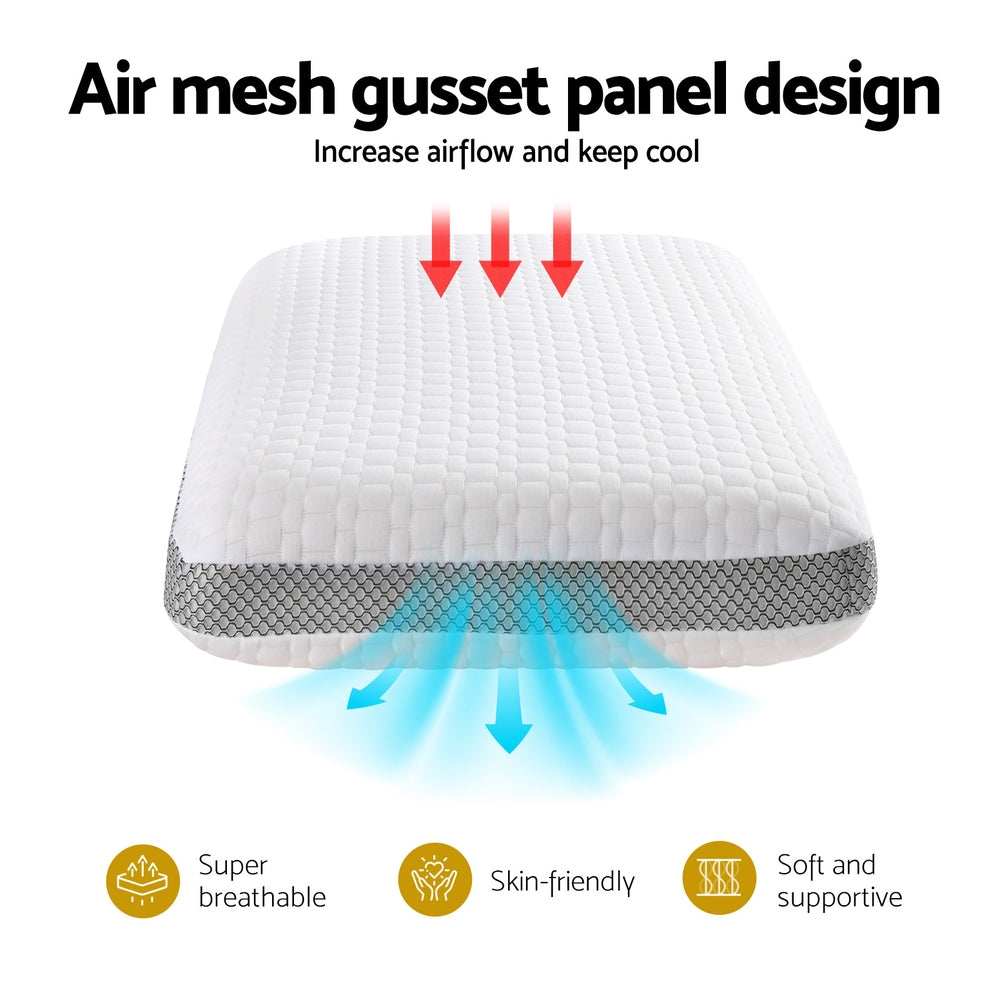 Maddox Memory Foam Pillow – White – Standard