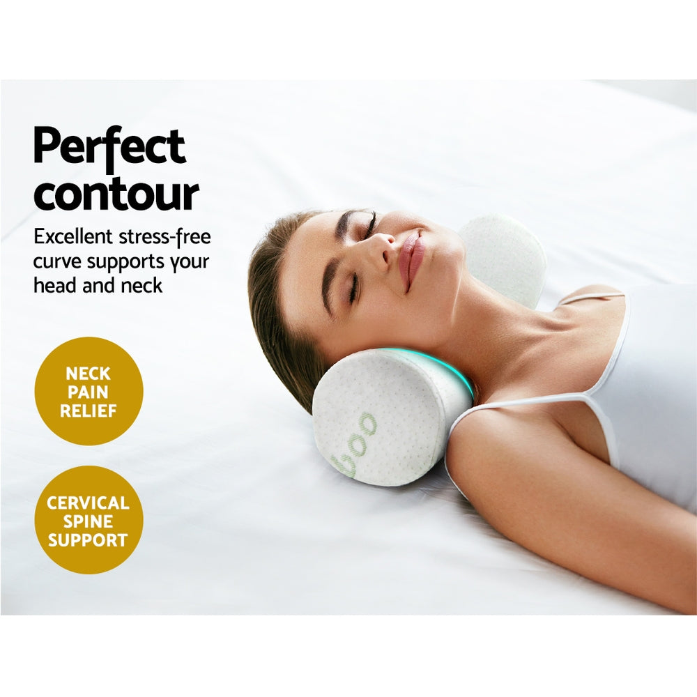 Zen Memory Foam Roll Pillow – White – Standard