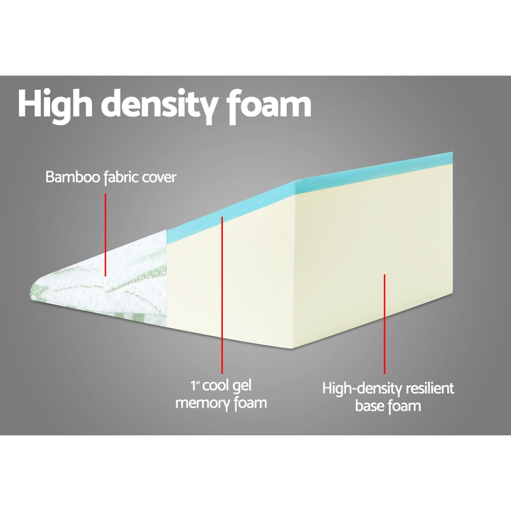 Natural Memory Foam Wedge Pillows – Beige – Set of 2