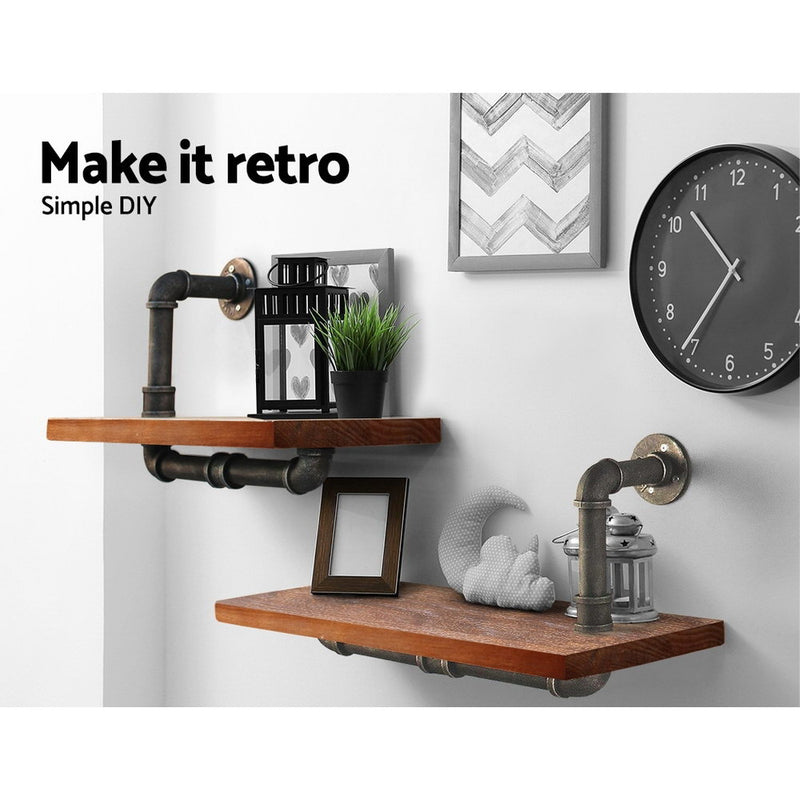 Floating DIY Pipe Shelf - Set of 2