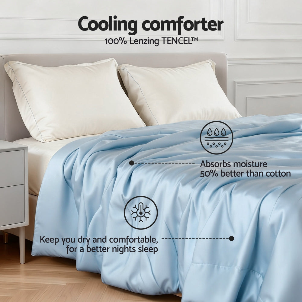 Breeze Tencel Quilt – Blue – Queen
