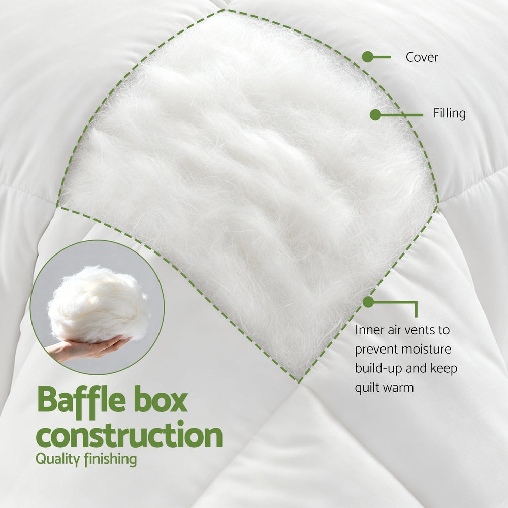 Rowan Bamboo Quilt – White – Double