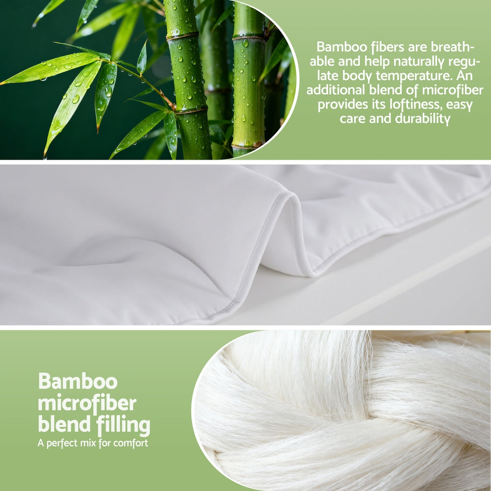 Nova Bamboo Quilt – White – Queen